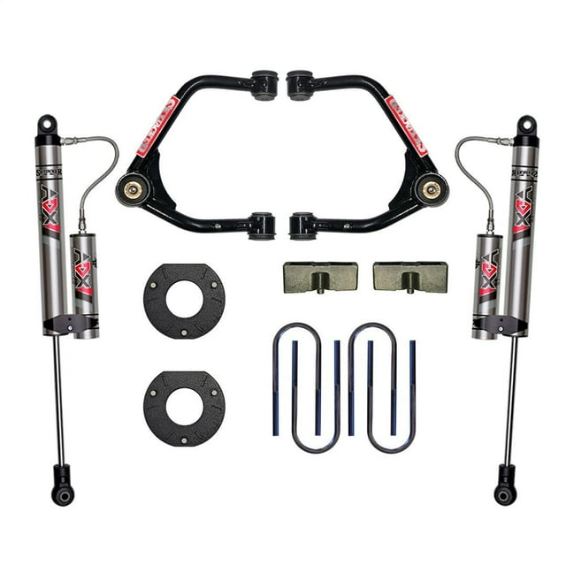 Skyjacker Suspensions Lift Kit Suspension C19350MKX ADX 2.0 Aluminum Body Remote Reservoir; 3-1/2 Inch Front Lift; 3-1/2 Inch Rear Lift; With Rear ADX Remote Reservoir Shock Absorbers