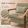 thumbnail image 3 of SESSLIFE Accent Chair with Storage Space, Upholstered Living Room Chairs with Waist Cushion & Wood Frame, Reading Armchair for Bedroom Sunroom, Green, 3 of 9