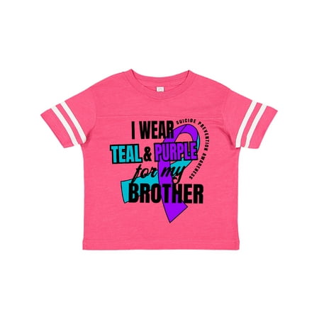 

Inktastic Suicide Prevention I Wear Teal and Purple for My Brother Gift Toddler Boy or Toddler Girl T-Shirt