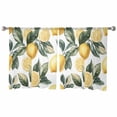 thumbnail image 2 of Lemon Semi Sheer Curtains 54 Inch Length 2 Panels Set, Summer Yellow Fruit Country Spring Leaf Plant Sheer Kitchen Curtain Privacy Voile Window Curtain for Living Room Bedroom Rod Pocket Drapes, 2 of 7