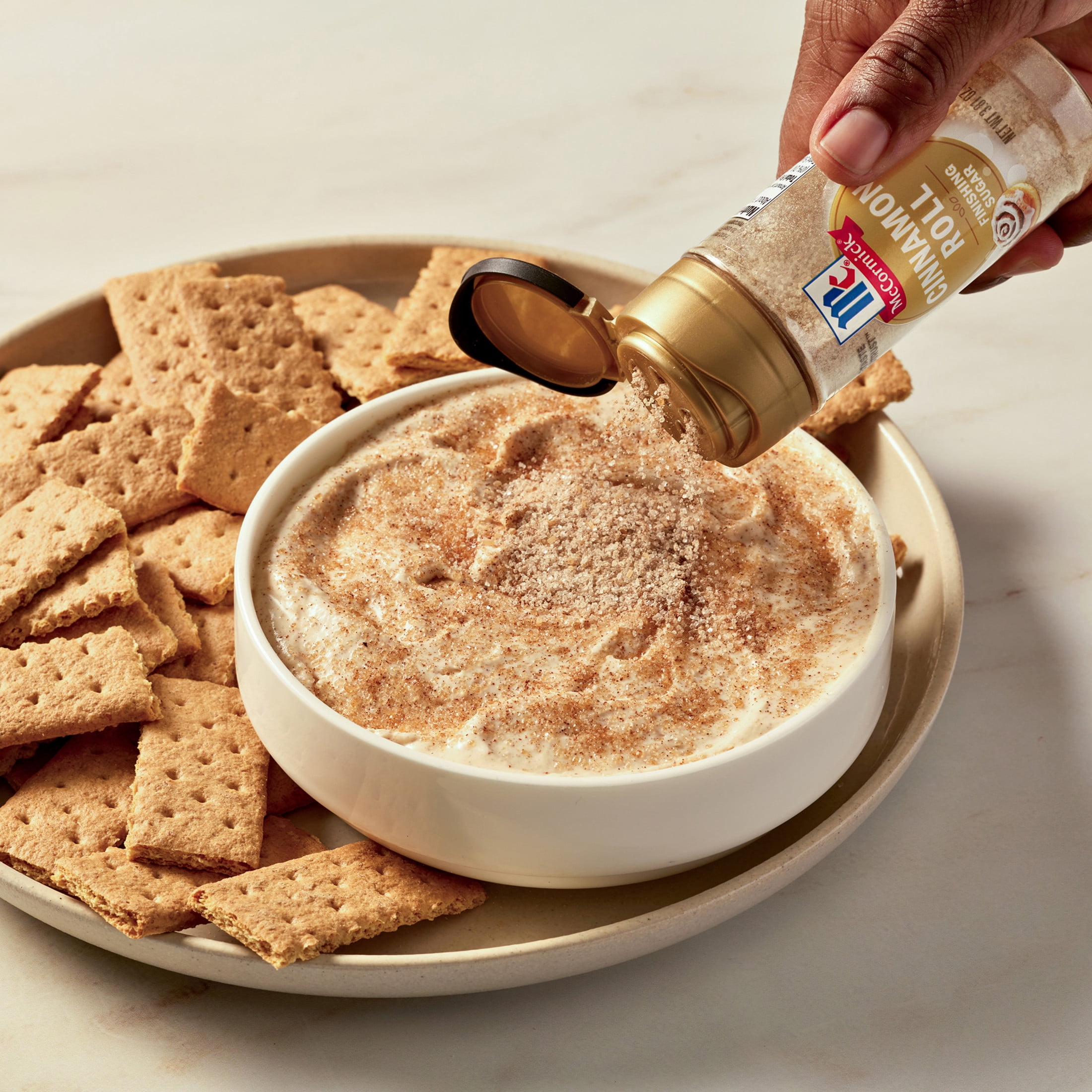 (3 pack) McCormick Kosher Cinnamon Roll Finishing Sugar, 3.81 oz Bottle