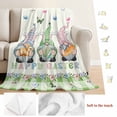 thumbnail image 5 of Easter Blanket Soft Cozy Warm Twin Blanket for Bed, Plush Fuzzy Flannel Fleece Blankets for Sofa, Spring Gnomes Floral Bunny Eggs Green Lattice Throw Blankets for Couch, Gifts for Men, 60"x80", 5 of 9