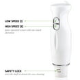 thumbnail image 2 of Ovente HS560W Multi-Purpose Immersion Blender, 300-Watt Hand Mixer, 2 Speeds, Brushed Stainless Steel Blades and Detachable Shaft, White, 2 of 7