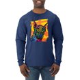 thumbnail image 1 of Cute Colorful Rainbow Doberman Dog Dog Lover Mens Long Sleeve Shirt, Navy, Large, 1 of 3