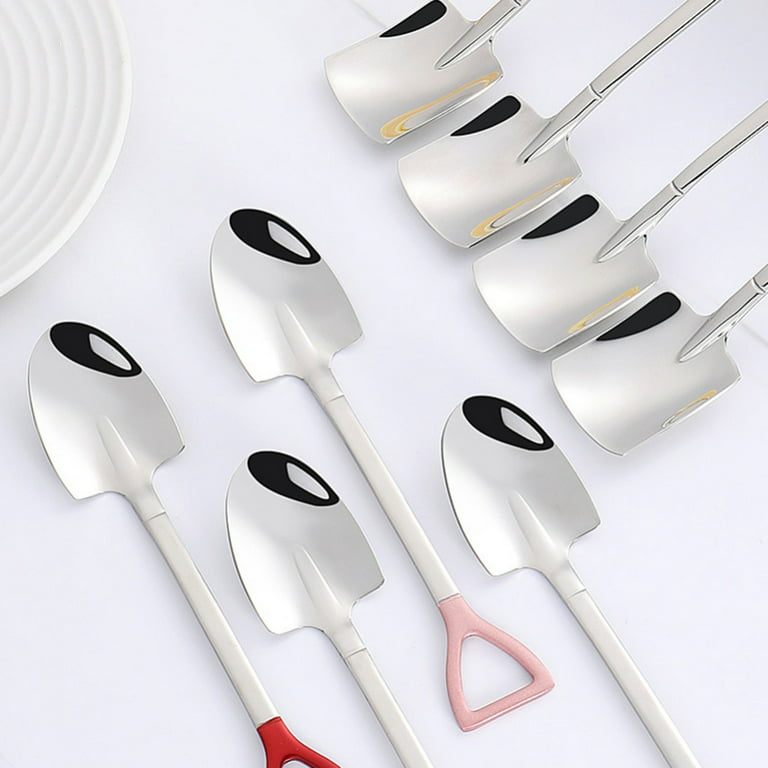 8 Pcs Stainless Steel Flatware Dessert Spoons Teaspoon Tablespoons for Ice Cream Dessert Coffee Tea, 6 Inches, Size: 6.2 x 1.3 x 0.2, Other