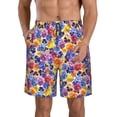 thumbnail image 1 of Fotbe The Garden Tricolor Pansy Flower Trajes de Baño Estampados para Hombre, Shorts de Verano de Secado Rápido, Ropa de Playa, Bañadores-Large, 1 of 6