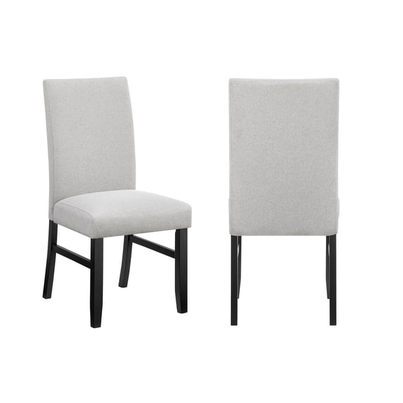 4pc Soft Dove Gray Fabric Upholstery High Back Chair Dark Finish Legs Furniture
