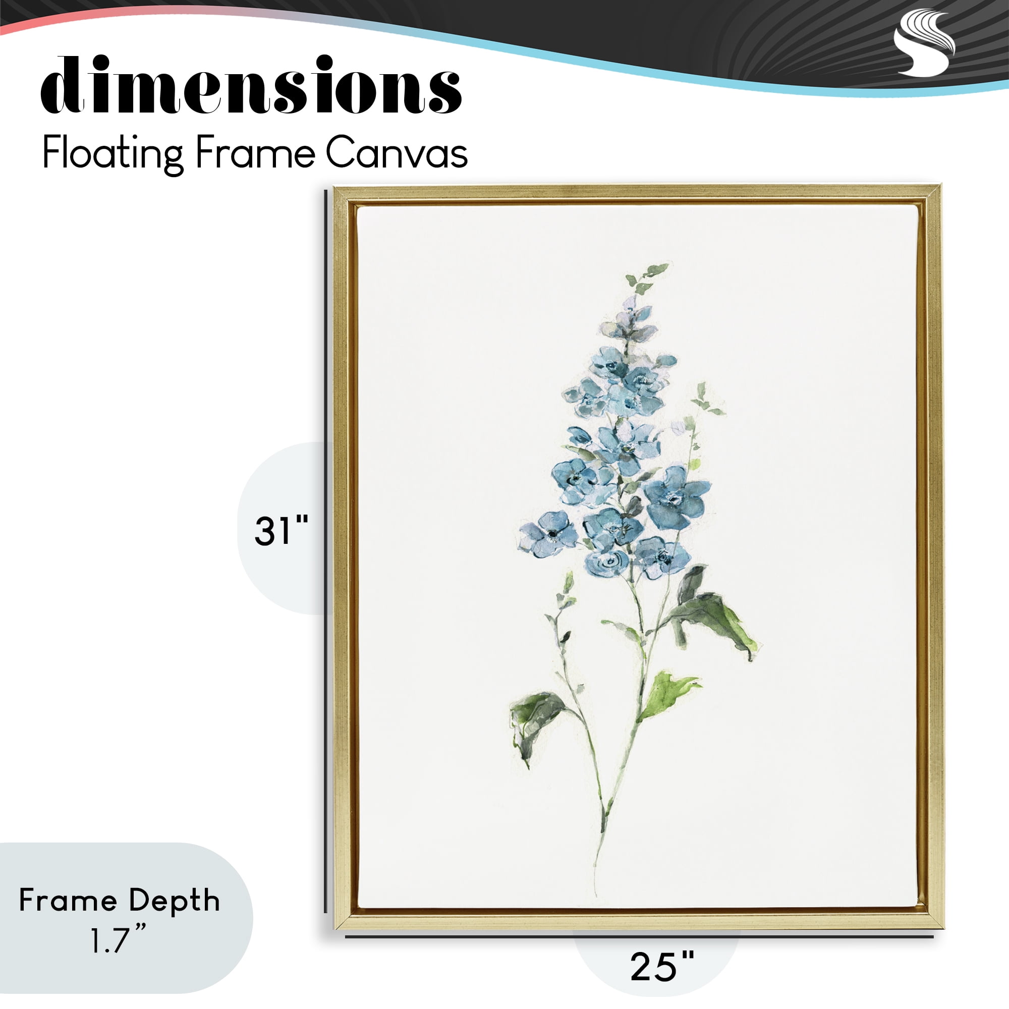 Stupell Industries Natural Spring Herbs Gold Framed Floater Canvas Wall Art, design by Sally Swatland