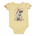 thumbnail image 2 of Disney Clothes Baby Girls Front Back 3-Piece Short Outfit Set – Includes Bodysuit, Tee & Shorts – Minnie Mouse Yellow/Pink 0/3M, 2 of 3