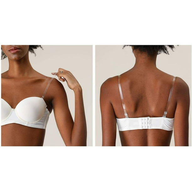 Allegra K Invisible Replacement Bra Shoulder Straps Clear2-1 pair