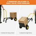 thumbnail image 3 of Edtara Convertible Hand Truck With Solid Tires, 4-Wheel Platform Dolly That Transforms Into 2-Wheel Dolly Cart or 4-Wheel Push Cart, Ideal for Moving Loads In Warehouse, Garden or Grocery, 3 of 8