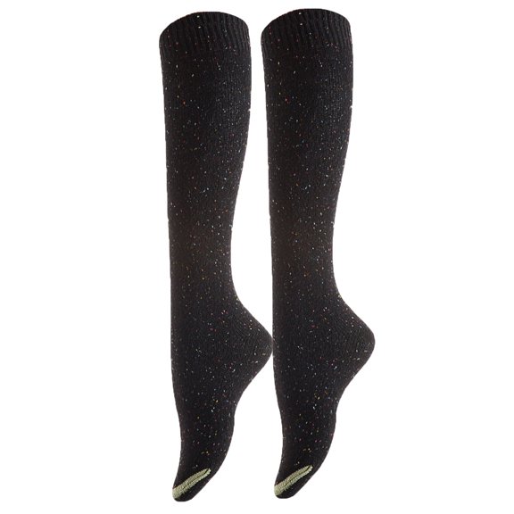 Women's 2 Pairs Cute Fluffy and Fancy Knee High Cotton Socks with a Wide Color and Size Range HR158212 Size 6-9Black