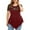 Red, variant on TIHLMK Shirts for Women Black Plus Size Women Solid Floral Lace Round Neck Asymmetric Three Quarter Tops Blouse Gift for Womens Tops