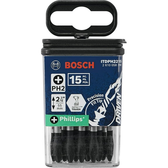 TRA-ITDPH2215 15-Pack 2 In. Driven Phillips #2 Impact Tough Screwdriving Power Bits