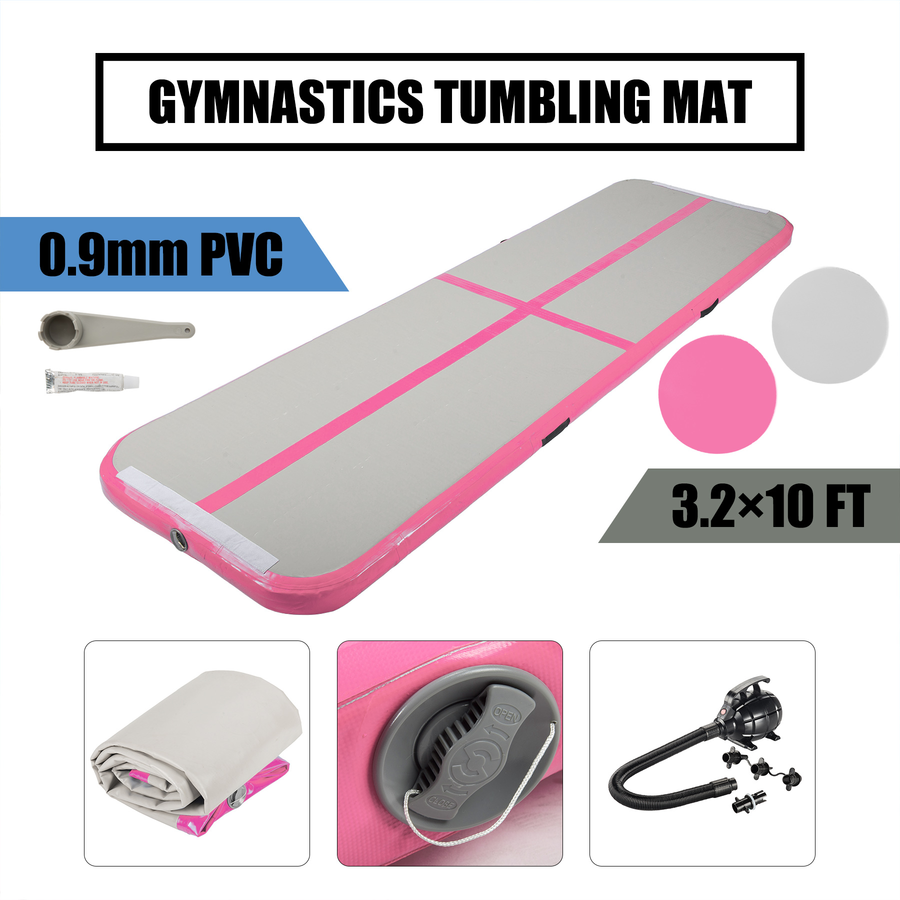 Air Track Inflatable Home Gymnastics Tumbling Mat 1min Inflation