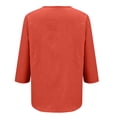 thumbnail image 4 of MSJUHEG Button Down Blouses for Women 3/4 Sleeve Shirts V Neck T Shirts Roll Up 3/4 Sleeve Tops Casual Plus Size Shirts Comfortable Shirt office outfits for women A6 Orange XL, 4 of 5