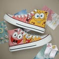 thumbnail image 1 of 2024 Otoño Nuevo Bob Esponja Pantalones Cuadrados Zapatos de Pato Mandarín Nicho de Modificación Explosiva Zapatos de Lona Altos Originales Zapatillas de Deporte de Pareja de Estudiantes, 1 of 5