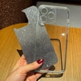 thumbnail image 4 of Glitter Case for iPhone 14 Pro Max Hard PC Anti-Scratch Anti-Fall Soft TPU Bumper Shockproof Full Camera Lens Protective Slim Luxury Bling Cover for Women Girls - Black, 4 of 13