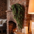 thumbnail image 4 of ALORINA Christmas Pine Teardrop Swag with Pinecones, 29.13 Inch Hanging Greenery for Wall Door and Winter Home Decor, 4 of 7