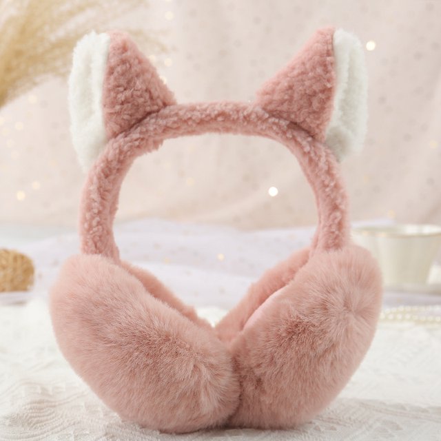 Orejeras plegables cálidas y frías de invierno para mujer, lindas orejeras de peluche de elfo, calentadores de orejas para estudiantes
