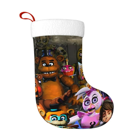 Saiise Five Nights At Freddy'S Print 17.7 Inches Christmas Stockings,Large Stockings for for Christmas Xmas Tree Holiday Fireplace Family Decor Gifts