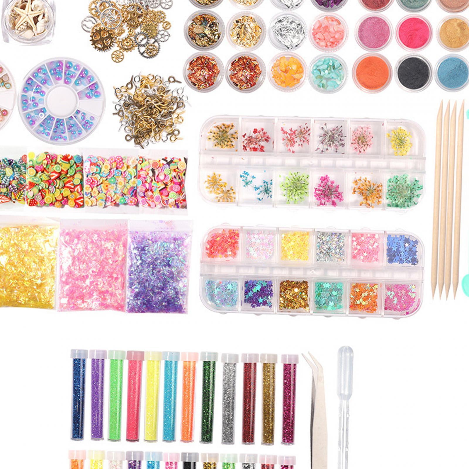 Milageto Resin Decoration Accessories Set Epoxy Art Crafts Tools Nail Art Decorations for