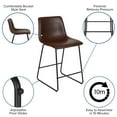 thumbnail image 5 of Flash Furniture Reagan 24" LeatherSoft Counter Height Stools with Footrest, Set of 2, Dark Brown, 5 of 15