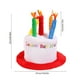 thumbnail image 3 of Sombrero de cumpleaños con pastel de peluche de novedad y decoración de velas | Decoración para fiestas de Navidad | Rojo y Rosa | Peluche bordado y mono | Ajuste Suave y Cómodo | 27x27x22cm | 1, 3 of 6