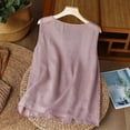 thumbnail image 5 of WULMLEO Cotton Linen Tank Tops for Womens Summer Sleeveless Crewneck Blouse Casual Solid Color Loose Outdoor Basic Shirt Purple 3XL, 5 of 5