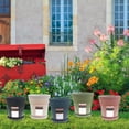 thumbnail image 3 of CreativeArrowy 1pcs Balcony Decor With Tray Mora Flower Pot Resin Green Gallon Plastic Durable Round Shape Garden Grow Box 6.4L, 3 of 16
