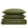 thumbnail image 5 of Brooklyn Loom Classic Solid 100% Cotton 200 Thread Count Percale Olive Green 3-Piece King Quilt Set, Solid Casual themed, Adult Bedding, OEKO-TEX Certified, 5 of 10