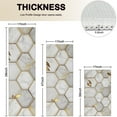 thumbnail image 4 of White Gray Gold Leaf Marble Pattern Kitchen Rugs Sets Of 3,Kitchen Runner Rugs Non Skid Washable,Decorative Kitchen Floor Mats for Kitchen,Sink,Laundry,17"x30"+ 17"x47" + 17"x59", 4 of 6