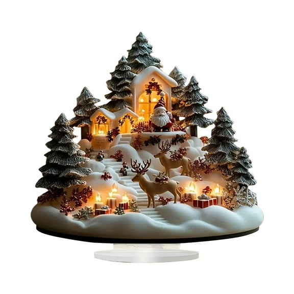 Christmas Acrylic Joy Decoration, Acrylic Craft Sign Table Ornament Rustic Tabletop Farmhouse Centerpiece Decorative Block Decor for Xmas Indoor Holiday Home Table Shelf Winter Party