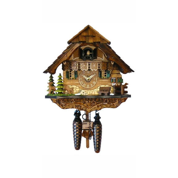 Quartz Cuckoo Clock Black forest house EN 453 Q