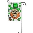 thumbnail image 5 of SKYSONIC St Patrick Leprechaun Skull Double-Sided Printed Garden House Sports Flag-28x40(in)-Polyester Decorative Flags for Courtyard Garden Flowerpot, 5 of 6