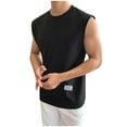 thumbnail image 1 of aidice Men Tops Summer Crewneck Sleeveless Loose Basic Shirts Casual Athletic Solid Color Tank Tops, 1 of 9