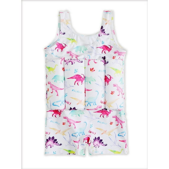 GYRATEDREAM 2-6Y Kid Boy Girl Cute Dinosaur Fox One Piece Sleeveless Float Suit Swimsuit Buoyancy Swimwear