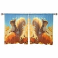 thumbnail image 7 of Sheer Curtains 45 inches Long, Fall Pumpkin Autumn Animal Squirrel Maple Leaf Light Filtering Sheer Window Curtains Rod Pocket Voile Drapes for Bedroom Living Room, 52"W x 45"L 2 Panels, 7 of 7