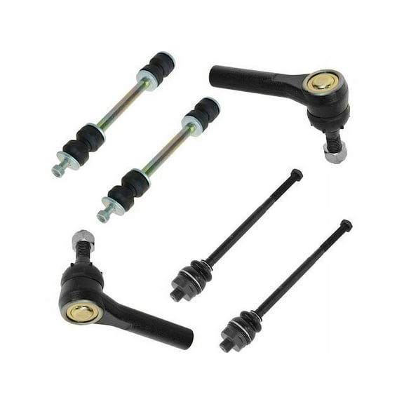 Front Tie Rod End and Sway Bar Link Kit 6 Piece - Compatible with 2001 - 2006 GMC Sierra 3500 2002 2003 2004 2005
