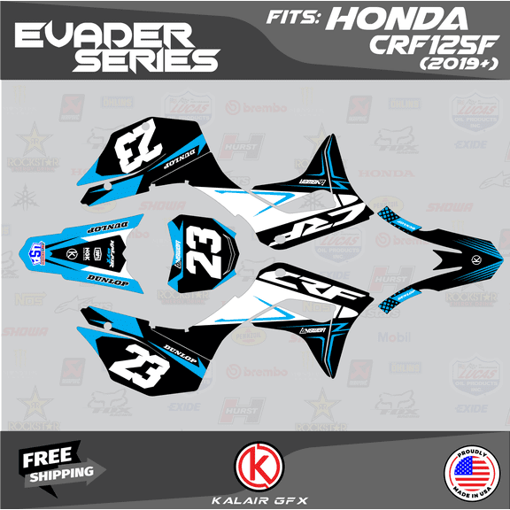 Kalair GFX Graphics Kit for Honda CRF125F (2019-2023) Evader Series