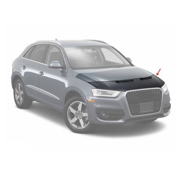 OMAC Black Bonnet Hood Bra For Audi Q7 2007-2015, Leather Texture Vinyl, Easy Install No Drilling