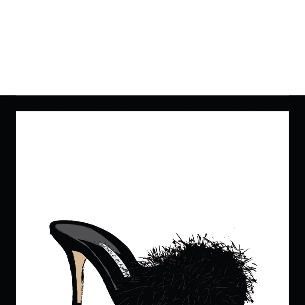 Fashion Designer Glam Shoe - Framed Print