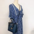 thumbnail image 3 of Michael Kors Womwns XS Carry All Jet Set Travel Womens Tote 35T9GTVT0L-406 (Navy), 3 of 8