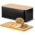 thumbnail image 1 of Bread Bin Bread Box with Bamboo Lid, Bread Storage Container Bin for Kitchen Countertop Bread Keeper Organizer, Black Black, 1 of 5
