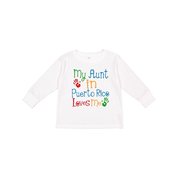 Inktastic My Aunt in Puerto Rico Loves Me Boys or Girls Long Sleeve Toddler T-Shirt