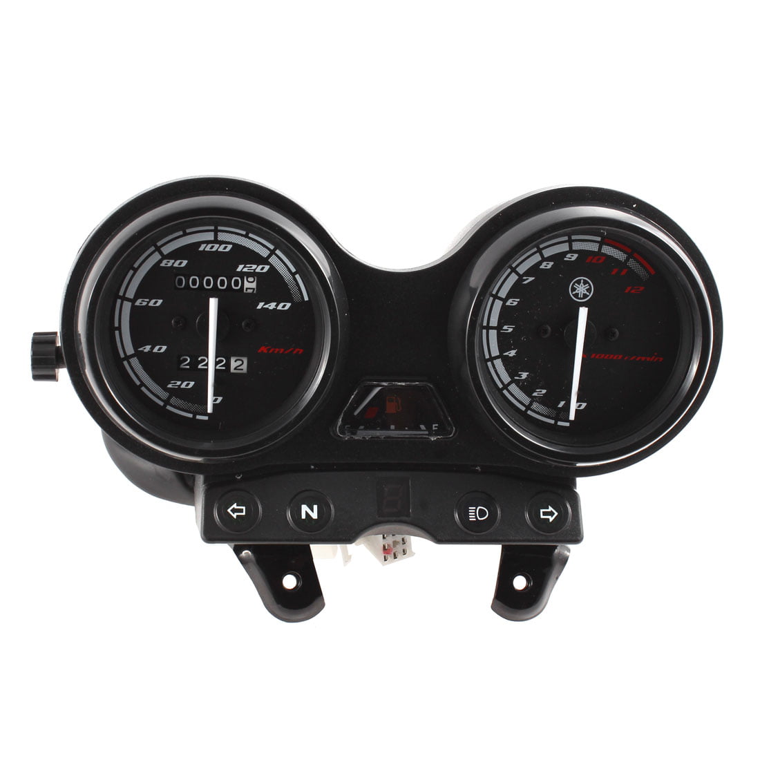 0 140km/h Motorcycle Dual Odometer Tachometer Speedometer Gauge Assembly for YBR