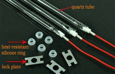 INTBUYING Electric Far Infrared Carbon Fiber Heater Spray Baking Booth Paint Curing Heating Lamp Light Three Tubes 110V 2400W