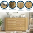 thumbnail image 5 of Garvee 60" Mid Century Wooden Dresser with 6 Drawers & 2 Sliding Doors, Long Storage Cabinet with Anti-Tip Kit, Modern Bedroom, Living Room Organizer, 5 of 8