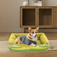 thumbnail image 6 of Green Stripe Christmas Cat Dog Pet Bed Soft Comfortable Pet Cave Foldable Portable Pet Mat for Indoor Outdoor Use, 6 of 6