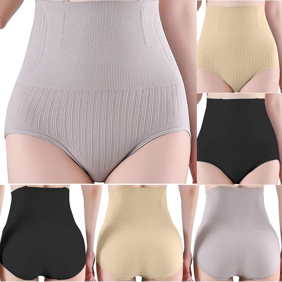 Swuxness Women's High Waist Butt Lifting Shaping Brief, Women Panties, Women's Solid Color Comfortable Butt Lifting High Waisted Breathable Stretch Briefs Panties Black, XL